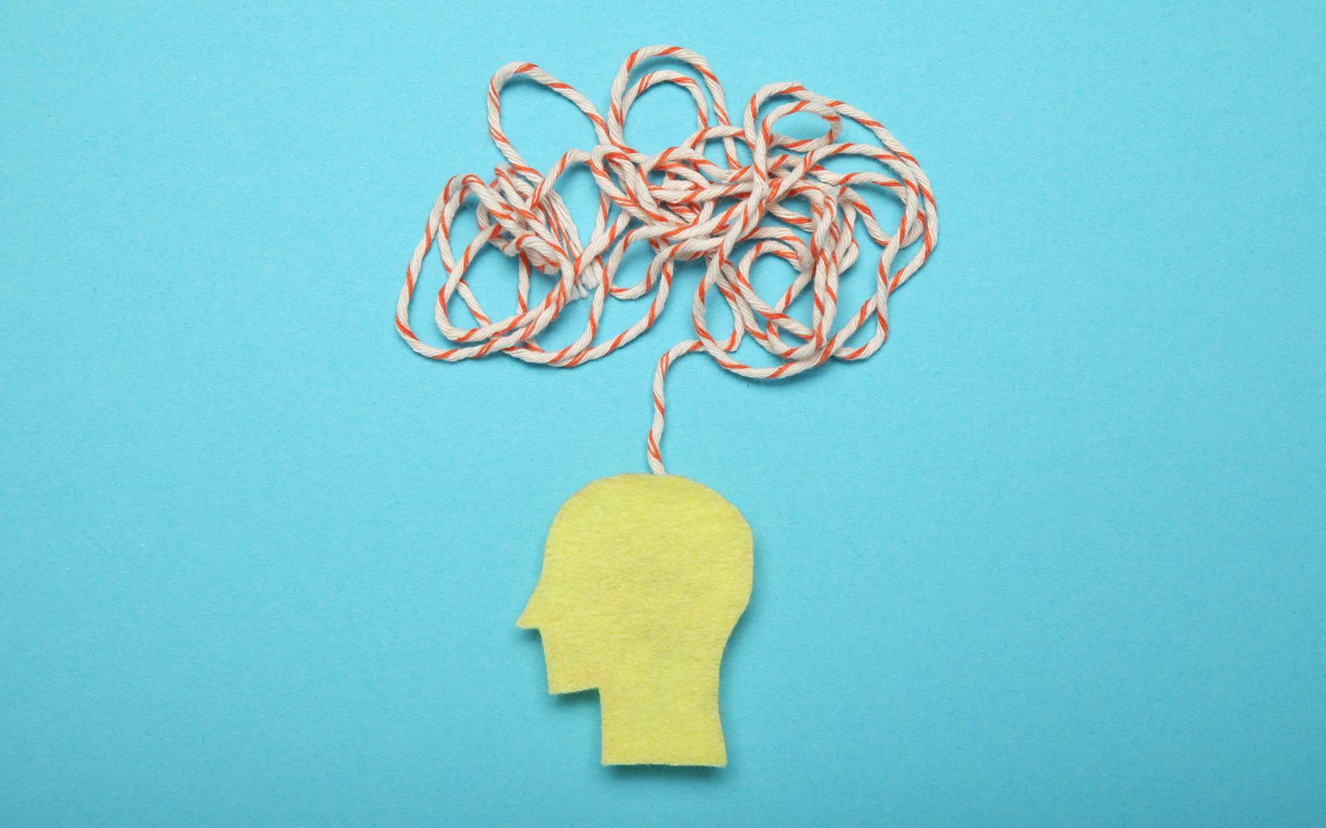 7 Ways to Ease Your Anxious Mind - Confused memory, remember mind. Puzzled chaos. Person amnesia. Anxious thoughts