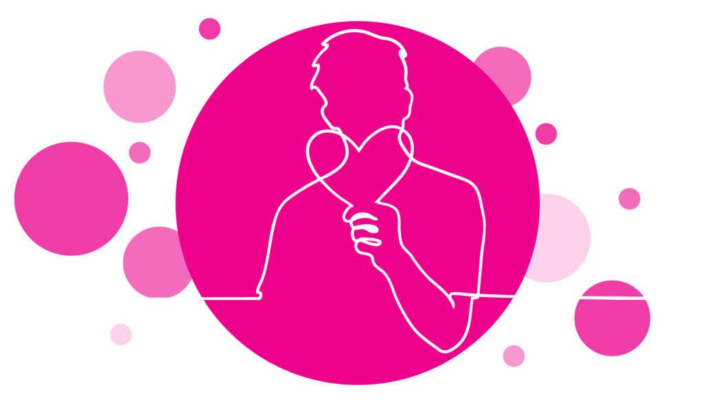 如何练习自我同情 - 手绘水彩圆圈多色框架，水彩溅染背景，横幅、海报、卡片、手册。