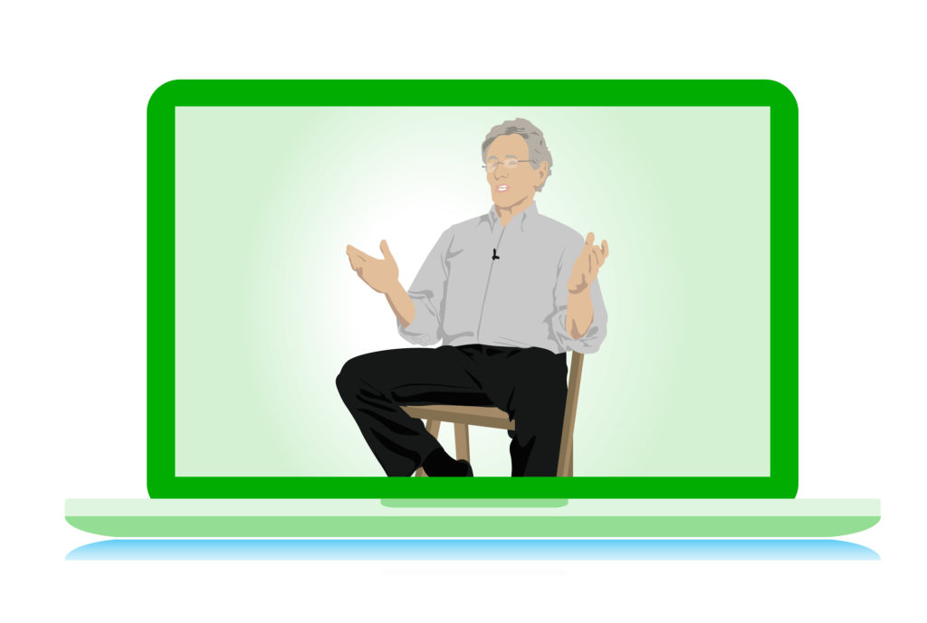 乔恩·卡巴特-津恩在电脑前