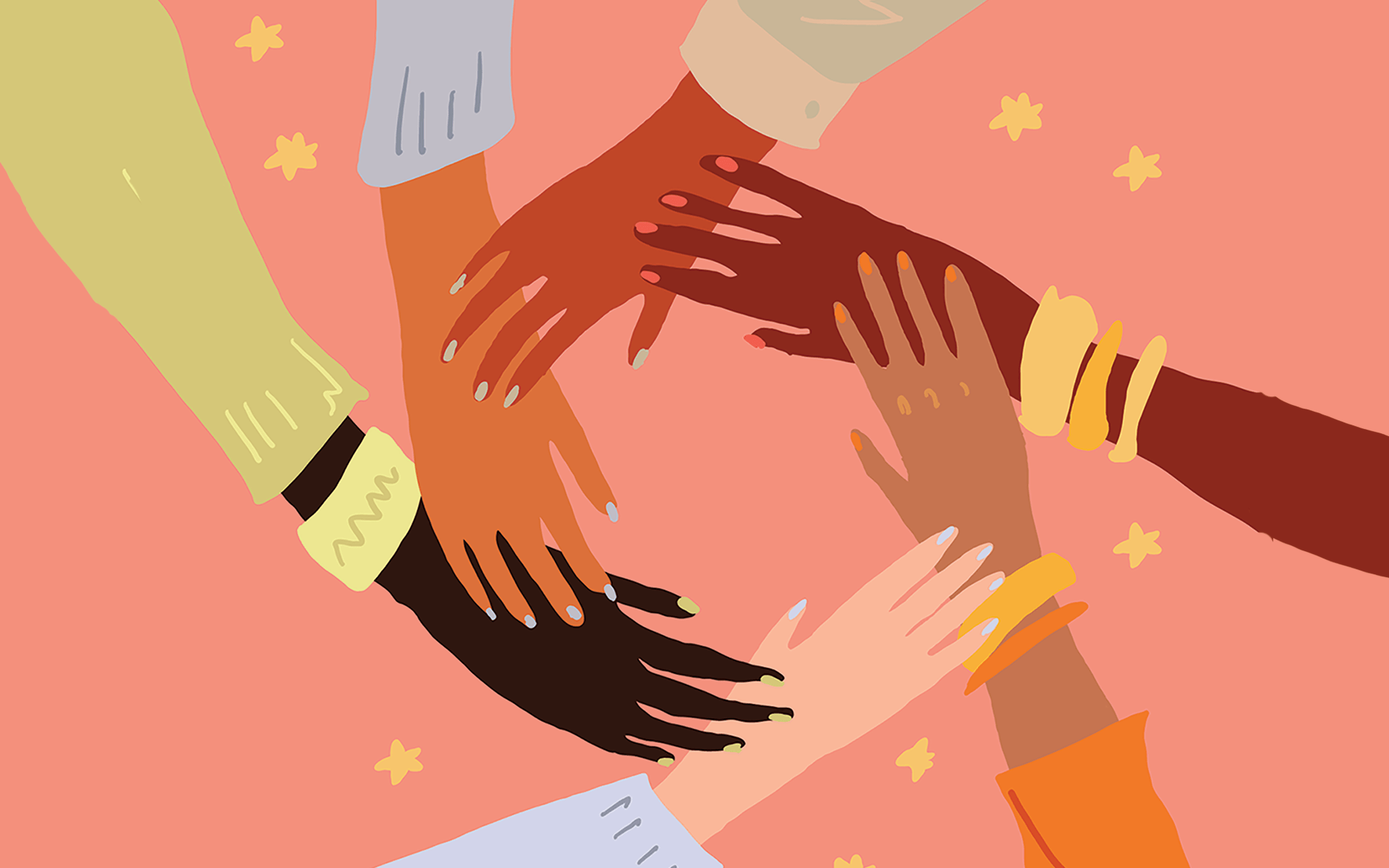 牵手。拆除不平等