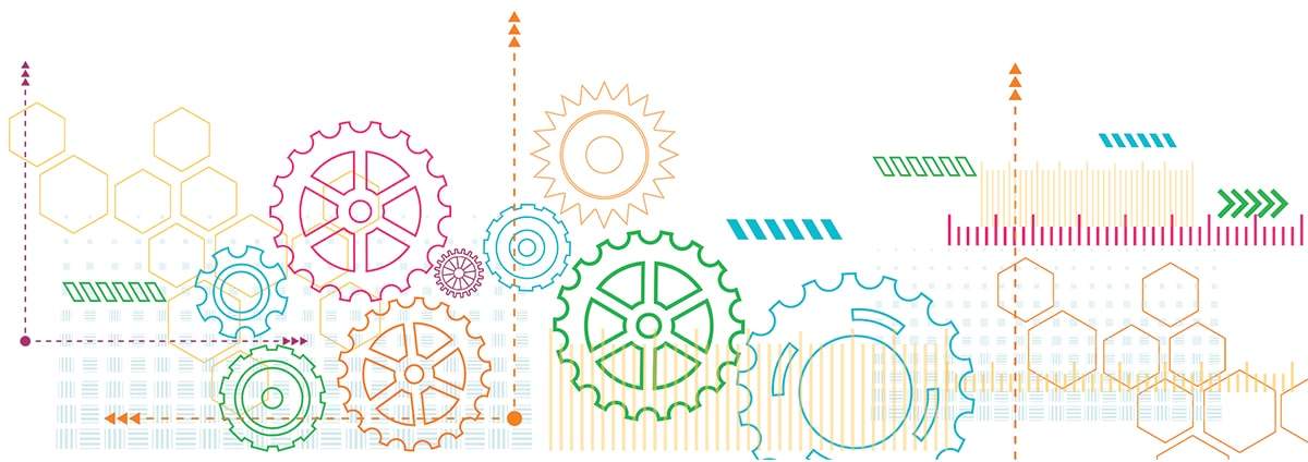 轮子和箭头及齿轮的插图