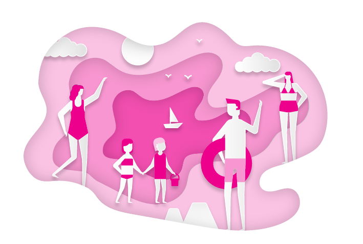 适合儿童的正念活动 - 插图展示一家人一起在外面玩