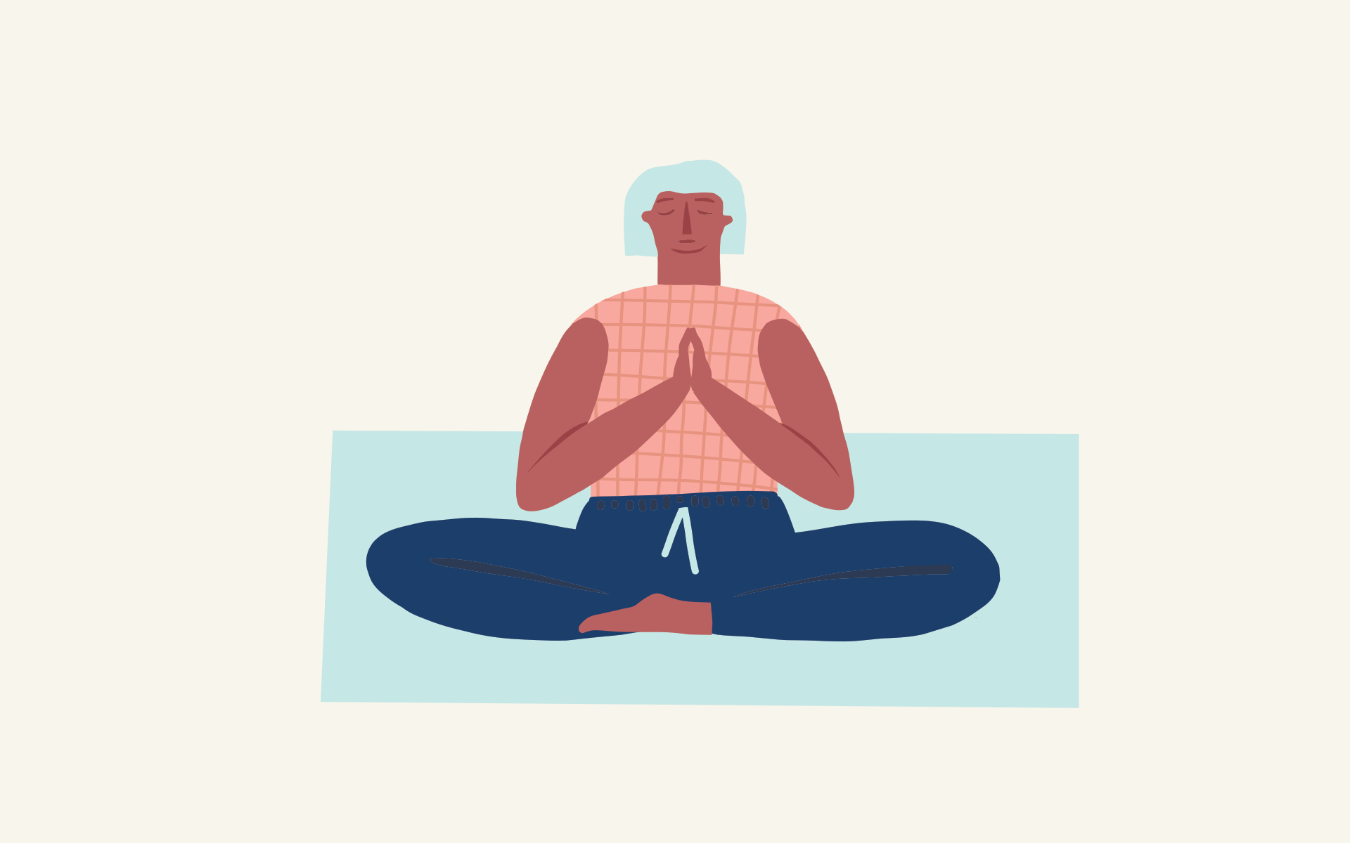 woman meditating. resting in the flow