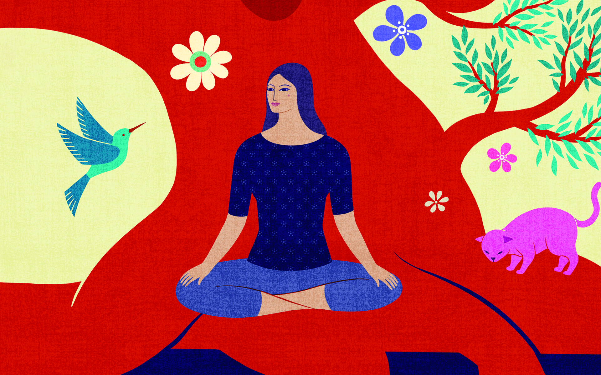 正念之路插图由Carole Hénaff绘制