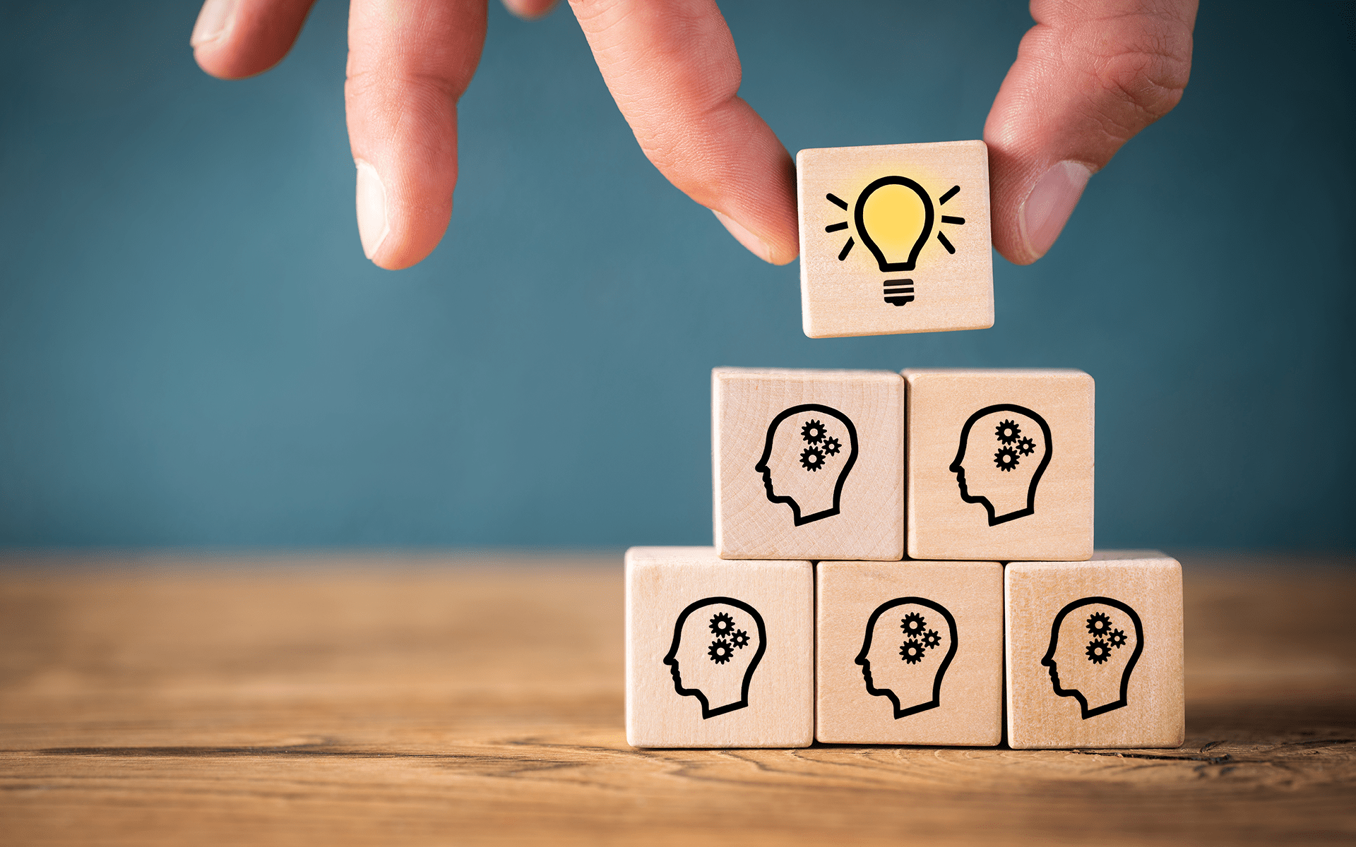 light bulb above heads