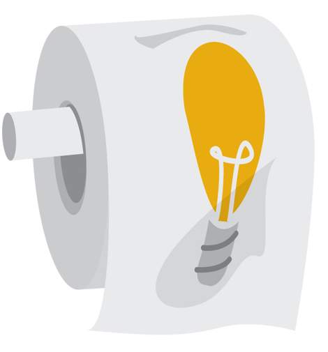 插图厕纸带有一个灯泡